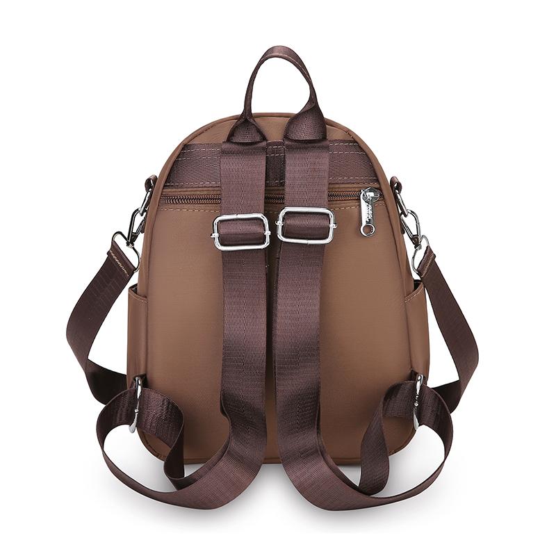 Women's Solid Color Backpack Lightweight Student Schoolbag Multifunctional Crossbody Shoulder Handbag