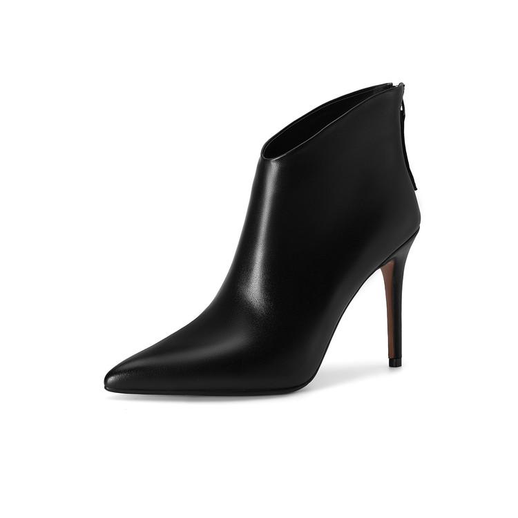 Fashion NEW Autumn Women Boots Genuine Leather Shoes for Women Pointed Toe Thin Heel Shoes Super High Heel Boots Daily Shoes Ankle Boots