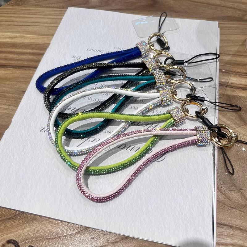 

Unisex Rhinestone Keychain & Phone Lanyard Pendant Rhinestone Lanyard [Grass Green]