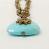STEPHEN DWECK Flower Turquoise Drop Top Chain Necklace Gold/BlueUsed