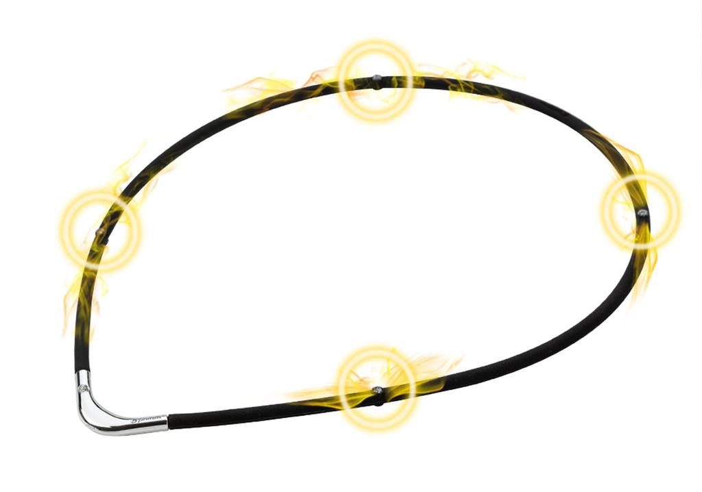 phiten RAKUWA Magnetic Titanium Necklace 55cm and Neck and Neck Blood Men and Women S- Black/Silver [Shoulder Relief] [Stiffness Relief] [Stiffness