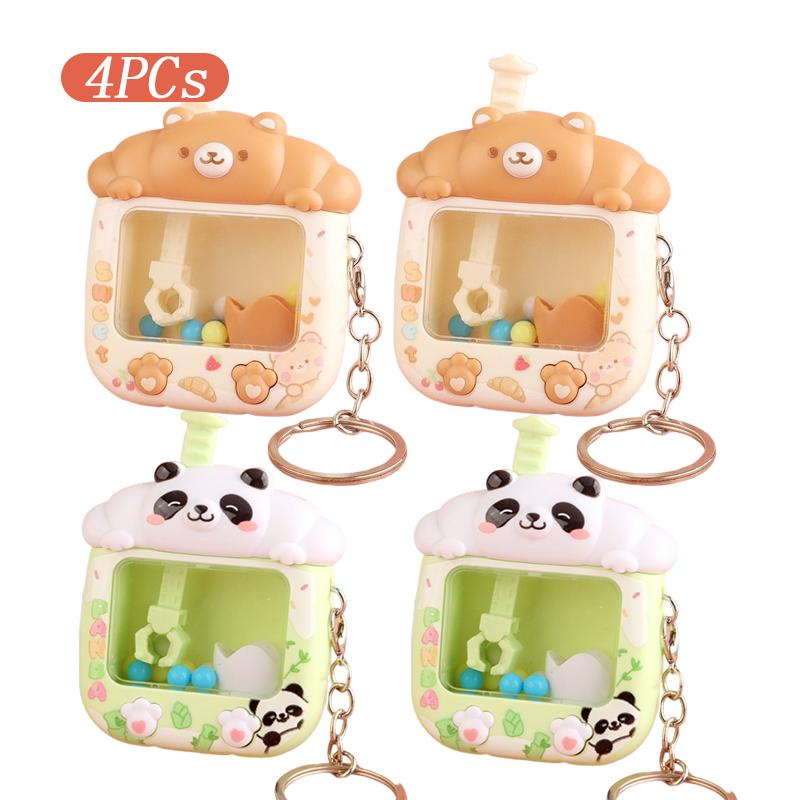 1~8PCS Claw Machine Shape Keychain On The Phone Cute Small Key Chain Bag Pendant Playable Toy Children Christmas Birthday Gifts