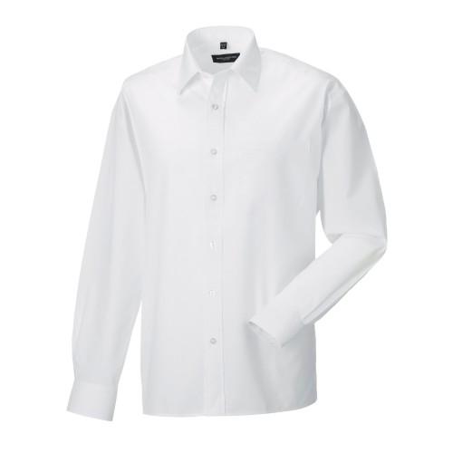 Russell Collection Mens Poplin Long-Sleeved Shirt