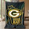 Green Bay Packers Flannel Fleece Blanket Cozy Warm Throw Blanket For Couch Bed Travel All Season Use
