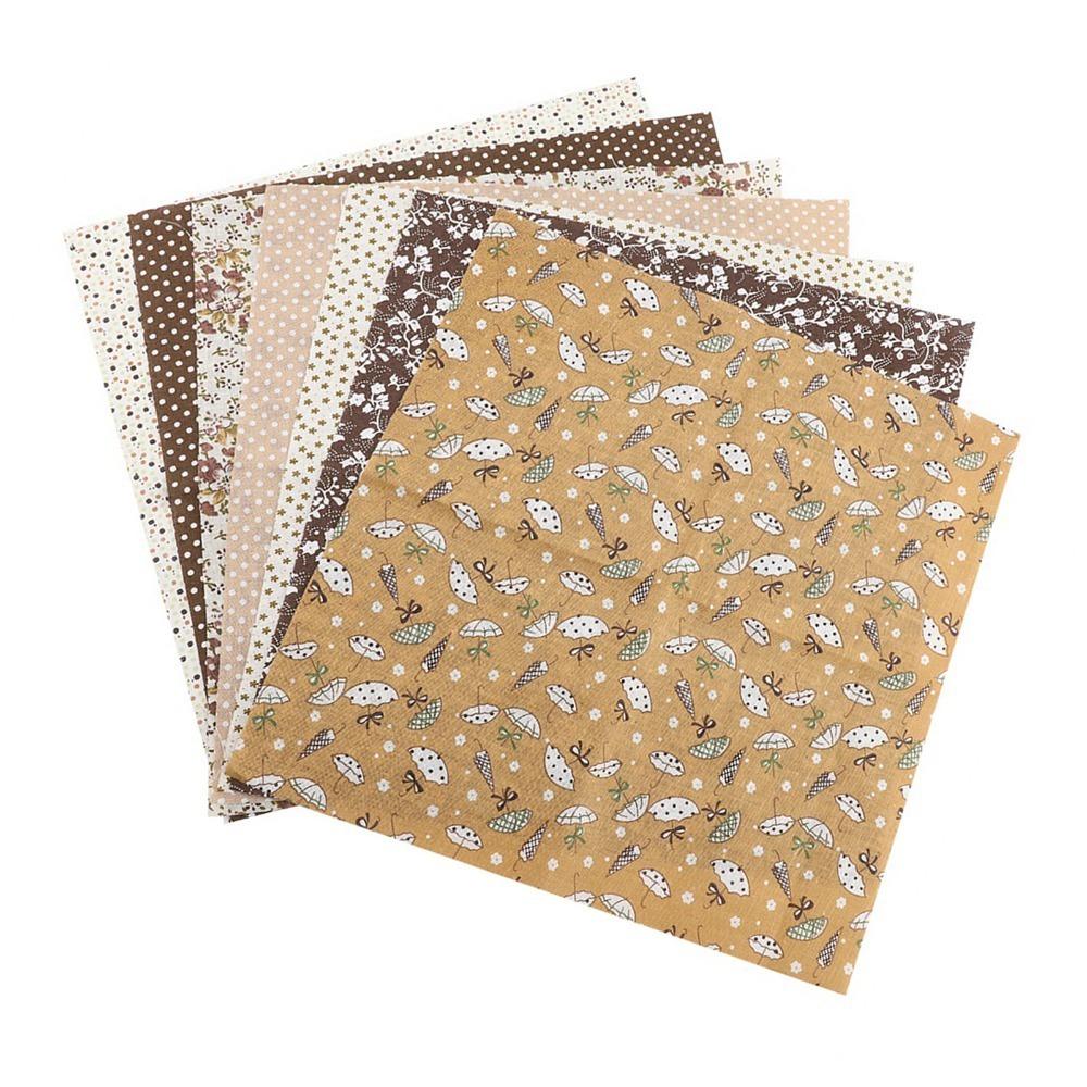 7Pcs Pure cotton material Cotton Fabric Coffee & khaki monochrome Fabric Bundle  Fabric art creation 7Pcs
