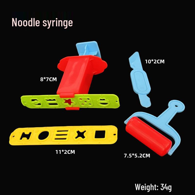Children's DIY Color Clay Craft Kit: Includes Leather Clay, Glue Machine, Needle Cylinder, Noodle Maker, Dessert, Cake, and Bread Making Tools.