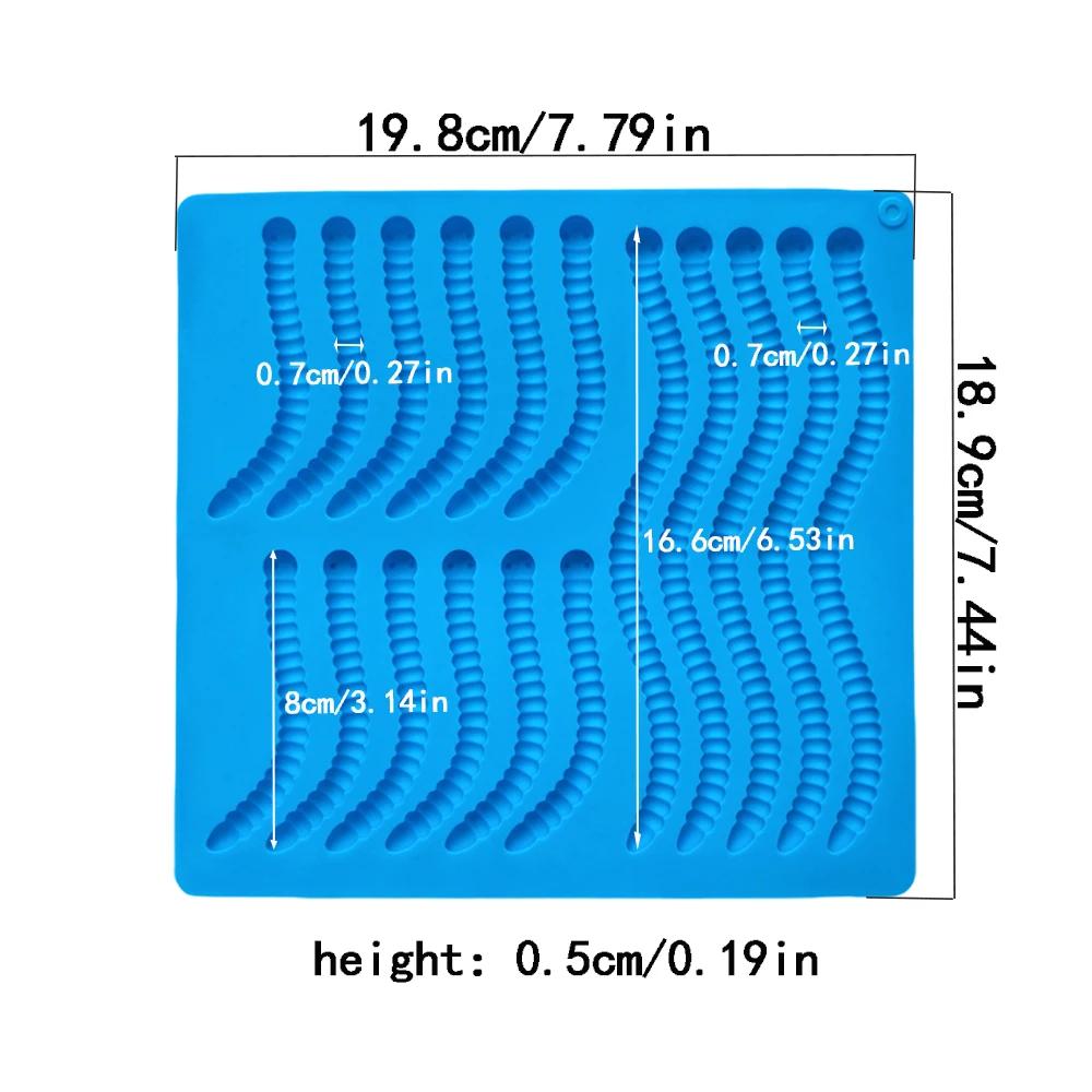 Gummy Worm Soft Candy Silicone Mold DIY Chocolate Candy Pudding Biscuit Ice Grid Tray for Fruit Snack Non-Stick Baking Mold