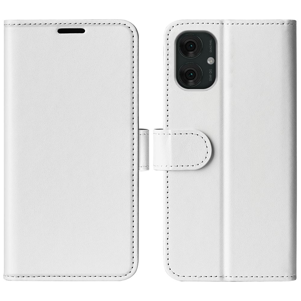 

For Motorola Moto G55 5G Wallet Case Crazy Horse Texture Stand Leather Phone Cover White