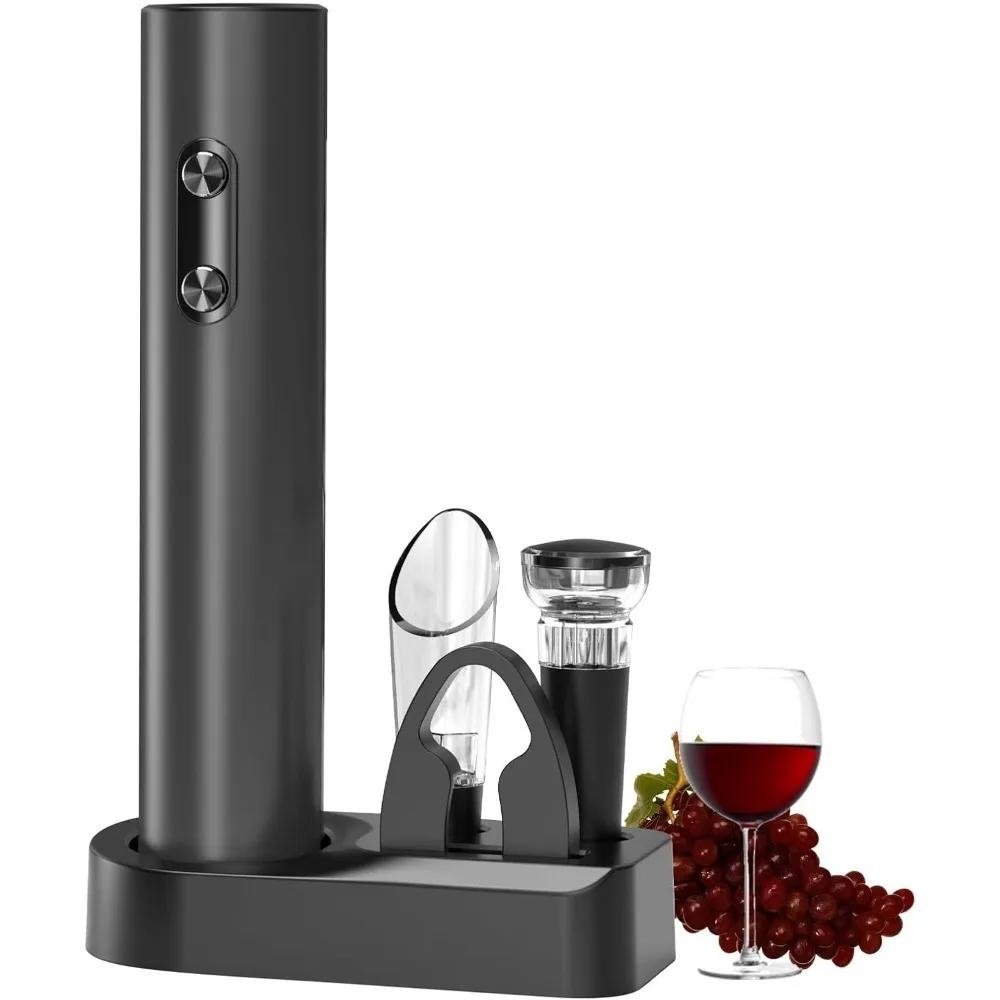 Electric Wine Opener Set Electric Wine Bottle Opener with Storage Base/Wine Aerator Pourer/Foil Cutter/Wine Stopper