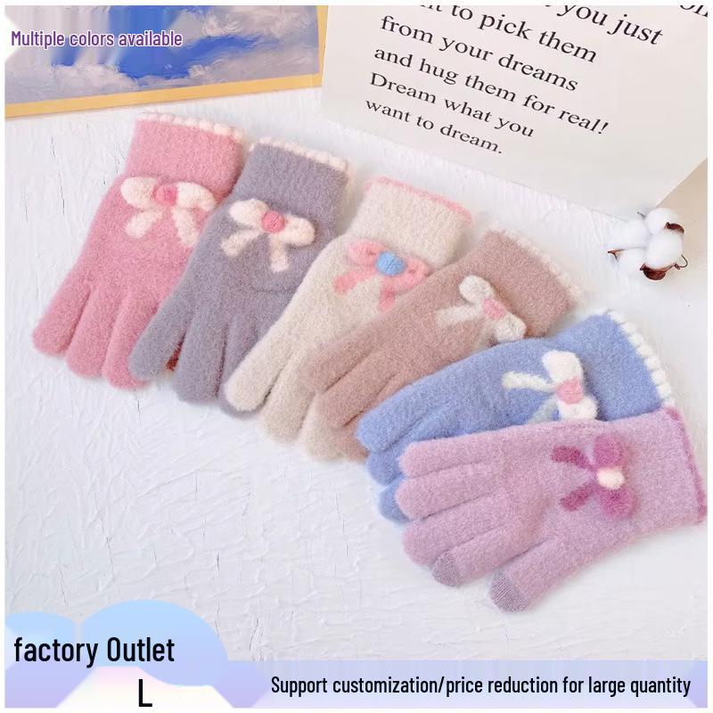 

New Arrival: Plush Fingerless Cycling Gloves - Warm Fleece-lined, Touchscreen Compatible, Bow Knit Design