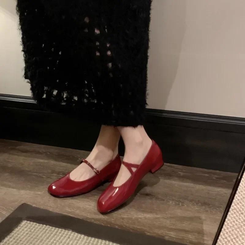 2024 2024 Cute Lolita Shoes Japanese Girl Platform Black Flat Heels 2024 Square Toe Mary Jane Women Leather Student Cosplay Shoes