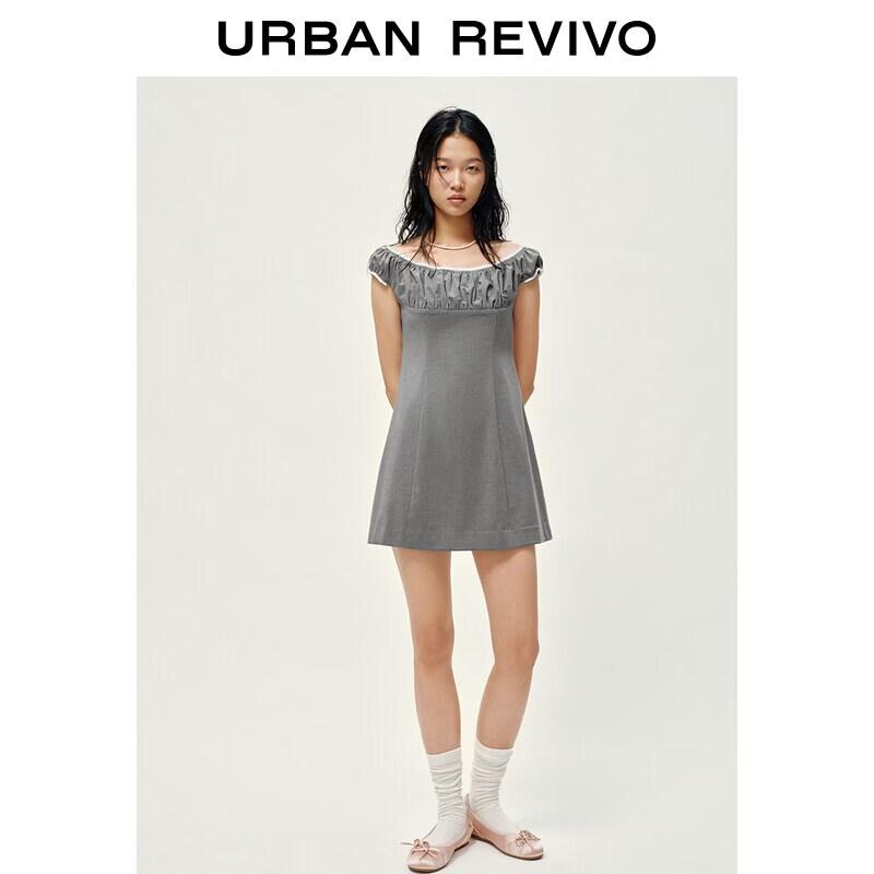 

UR Women s Off-Shoulder Pleated Contrast Dress XS