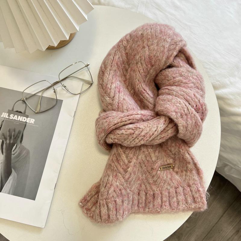 Winter New Wool Scarf High Sense Female Winter New Knitted Thickened Warm Soft Glutinous Alpaca Scarf