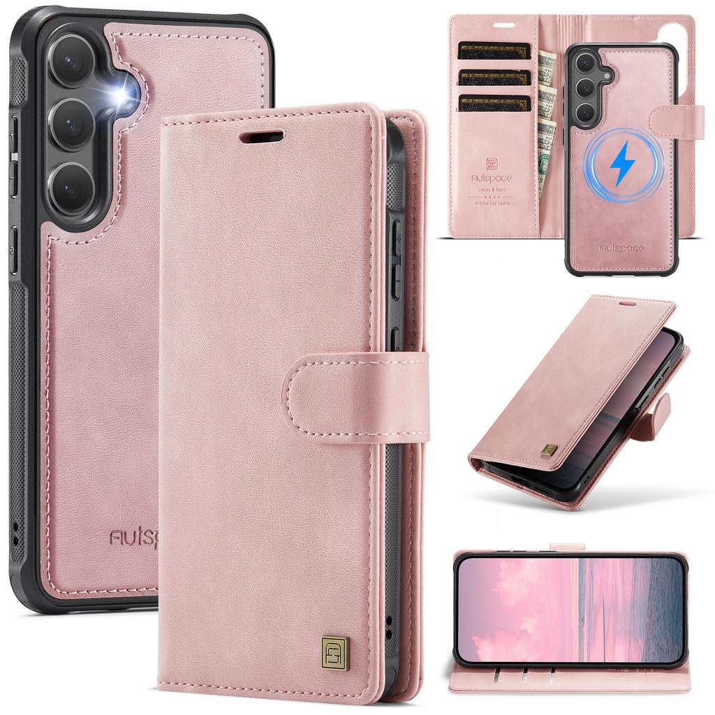 2 In 1 Detachable Magnetic Cards Solt Leather Case For Samsung S25 S26 Ultra S24 Plus FE Edge Wallet Card Pocket Cover