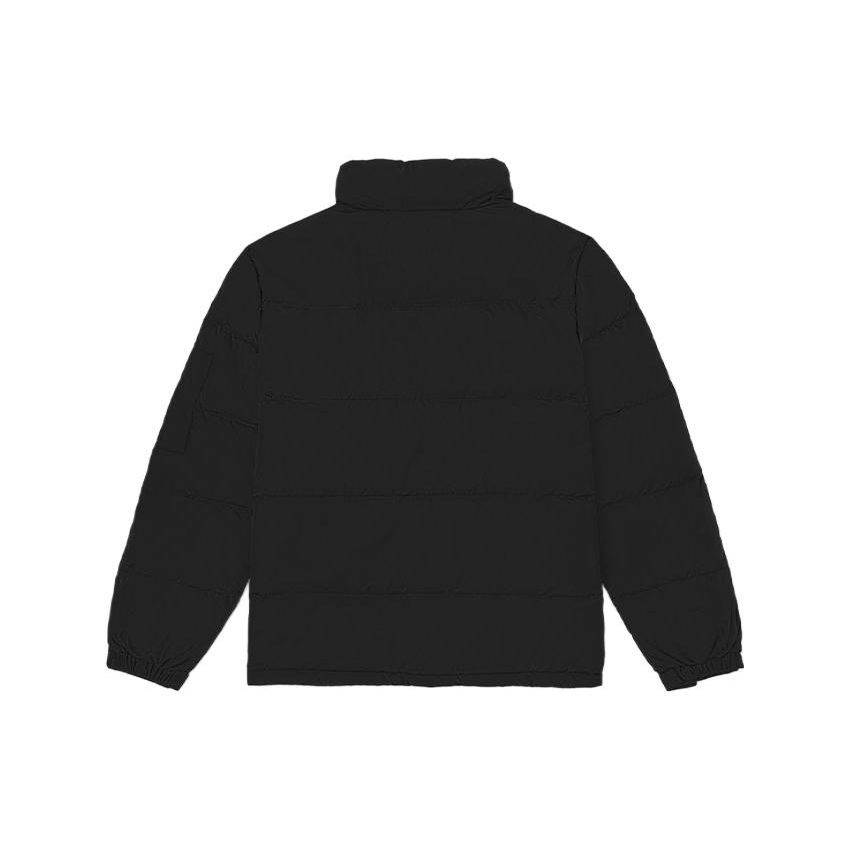 Vans FW22 Solid Color Logo Print Zipper Stand Collar Loose Down Jacket Unisex Outerwear Black VN000913BLK