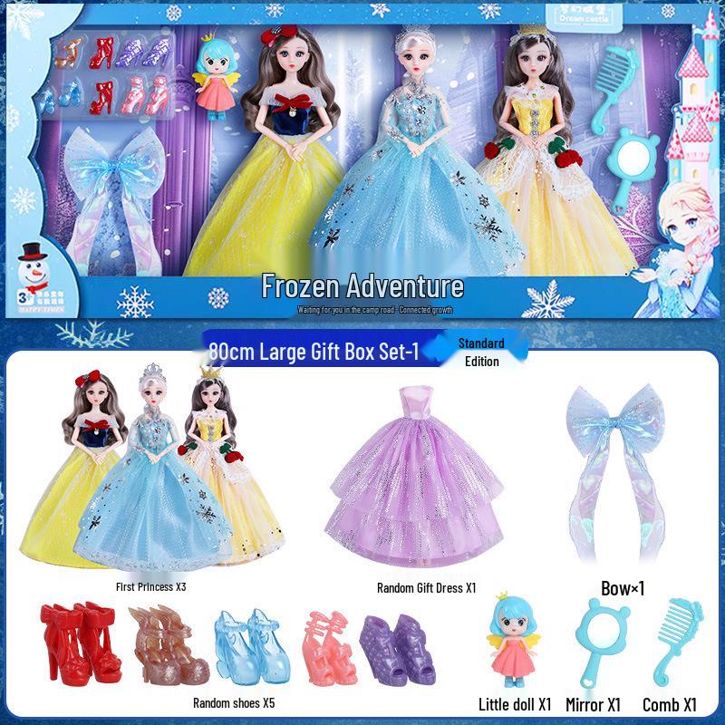 Girls' Princess Elsa Doll Dress-Up Set - Holiday Gift for Kids