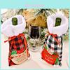 Sacos Festivos de Natal Xadrez para Garrafas de Vinho em Designs Quadriculados Vermelho, Preto e Branco