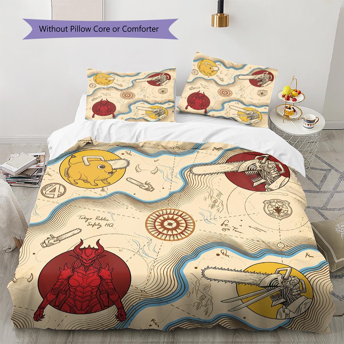 

Chainsaw Man Pattern Bedding Quilt Set Quilt Cover Pillowcase Home Decoration Birthday Gift (1 * duvet cover + 2 * pillowcase, without core) 135x200cm