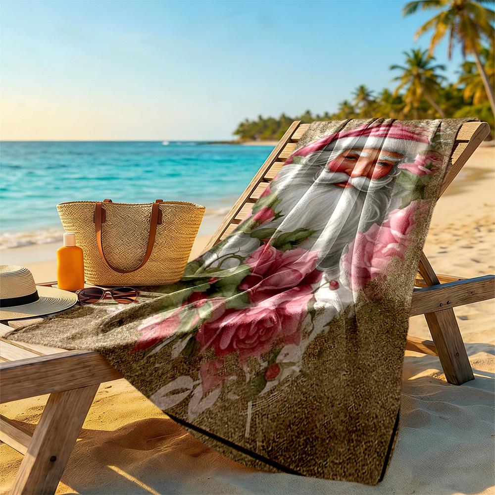 Christmas Beach Towel High Absorbency & Quick-Dry Comfortable Lightweight Portable for Swimming,Beach,Camping, Travel, Beach Accessories,Gym