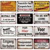 Vintage German Sign Voor Halt Metal Sign Aluminium Sign Decoration Plaque Home Wall Door Decor Bar Sign Home Plate Poster