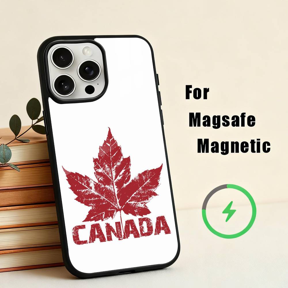 

C-Canadian flag Wallpaper Phone Case For iPhone 17,16,15,14,13,12,Plus,Pro,Max for Magsafe Magnetic Wireless Charging iPhone14PRO
