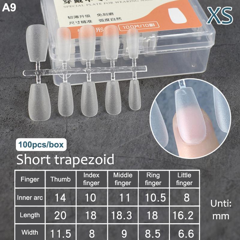 100Pcs/Box Fake Nail Tips Full Cover Coffin Press On Nail Extension Clear Soft Gel Tips False Nail Design Manicure Tools