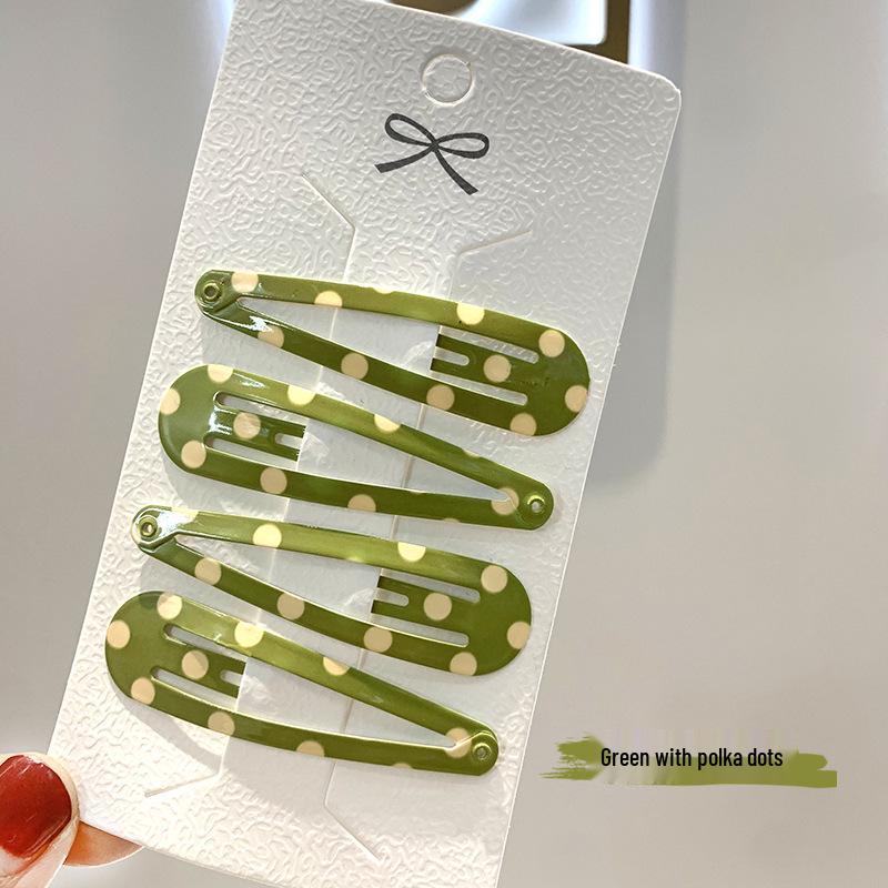 6cm Polka Dot & Leopard Print Water Drop Hair Clips - BB Hair Accessories