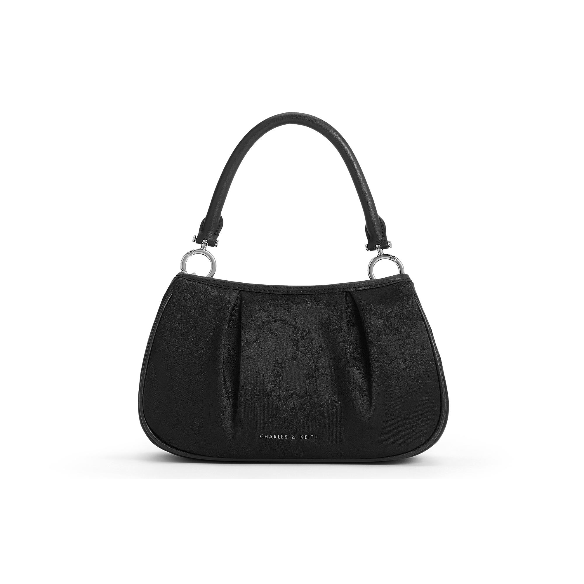 

Новая атласная сумка с застежкой-молнией CHARLES&KEITH, сумка на плечо, сумка через плечо Трубы Женская Черная/Розовая CK2-20160162-A 21.1*7.1*13.0CM