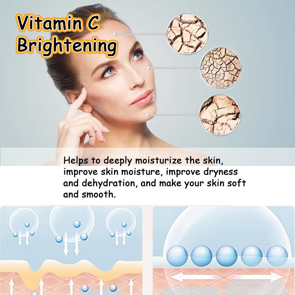 Vitamin C Moisturizing Face Cream Hydrating Smooth Nourishing Daily Skin Care for All Skin Types 3pcs