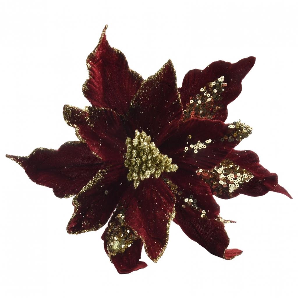 Xmas Glitter Flower 28cm Atmosphere Beautiful Ornament