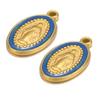 1 Piece 304 Stainless Steel Charms Gold Plated Oval Jesus Enamel Pendants For DIY Necklace Jewelry Making 10mm x 18mm