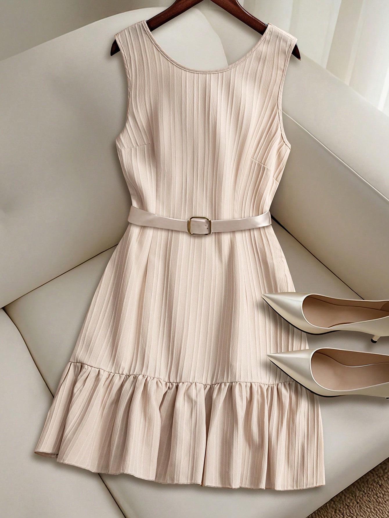 European and American Style Sleeveless Knit Midi Dress - High Quality Women s Fashion Large