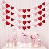 4Pcs Valentines Felt Heart Garland Banner- NO DIY- Valentines Decorations- Valentine Party Decorations Supplies- Valentines Burgundy Pink Red White