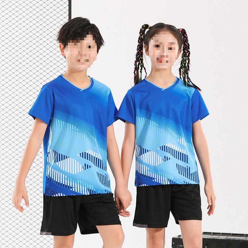 Children's badminton jersey sports suit boys and girls printed table tennis volleyball adult training game jersey wholesale