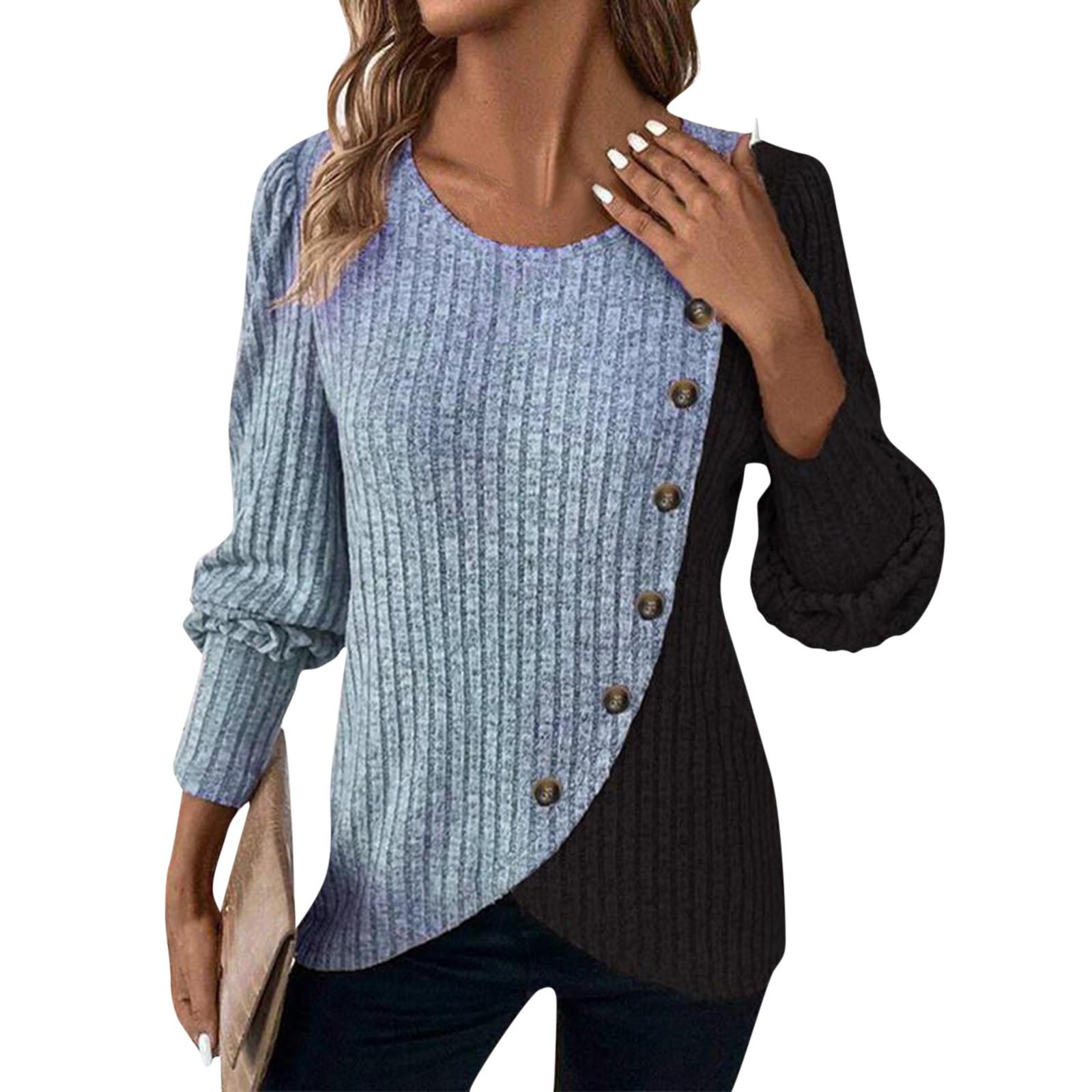 

Женские рубашки из денима на пуговицах, повседневные, с длинным рукавом, с V-образным вырезом, из шамбре, блузка, топ XXL синий