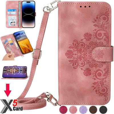 Slot pentru cărți cu relief în relief Portofel Husă din piele pentru iPhone 15 14 Plus 13 12 11 Pro Max XSMax XR Samsung S24 S23 S22 S21 Ultra Plus A14 A54 A13 A53