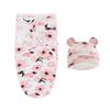 2PCS Cotton Newborn Sleepsack Baby Swaddle Blanket Wrap Hat Set Infant Adjustable New Born Sleeping Bag Muslin Blankets 0-6M