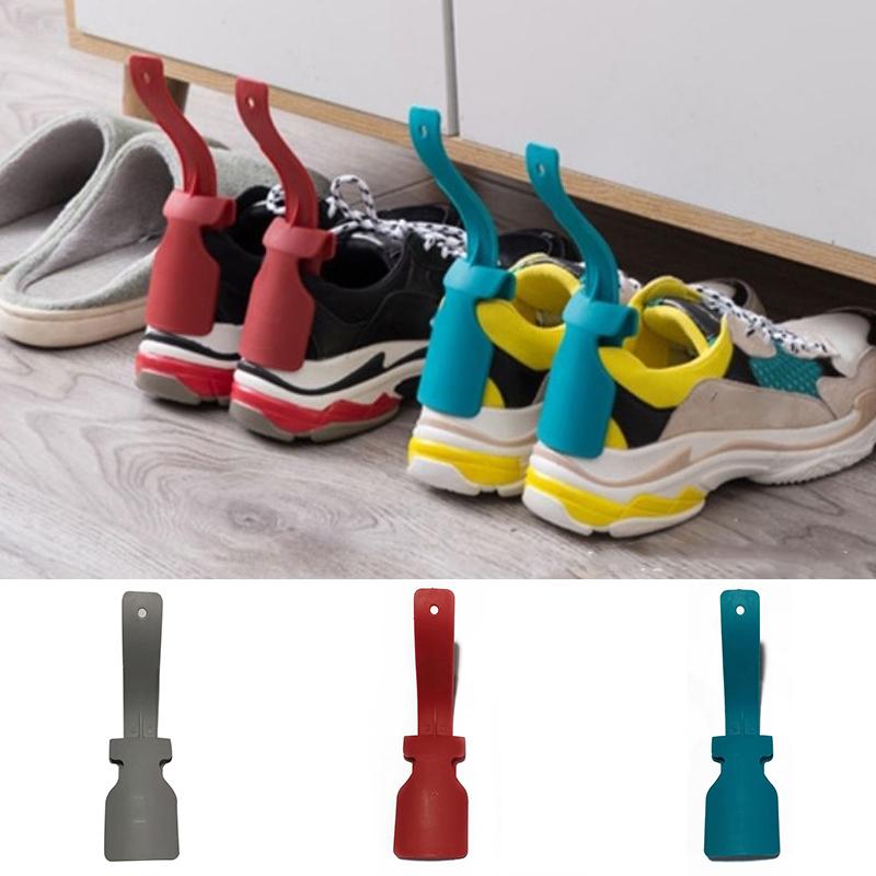 Shoe Horns Professional Plastic Shoehorn Rice Spoon Shaped Short Shoe Puller Lazy People Wear Shoes Accessory Shoe Lifting Tools