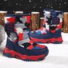 Children's cotton boots, boys' and girls' winter boots, fleece-lined and thickened for warmth, waterproof, suitable for older children, and featuring