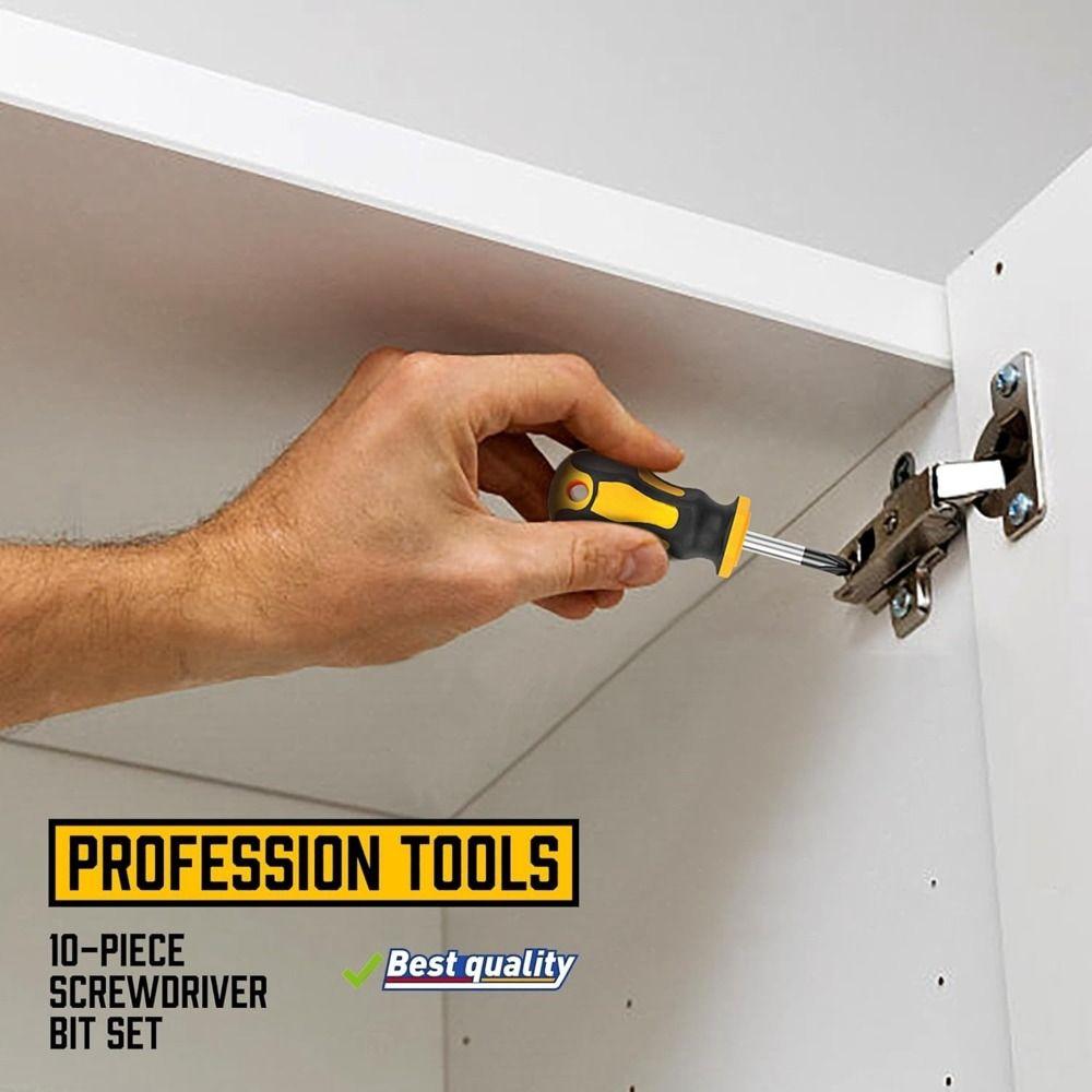 Yellow Screwdriver Set Magnetic Tips Tool Kit Household Tool Kit for 11/12pcs/bucket Home Repairs