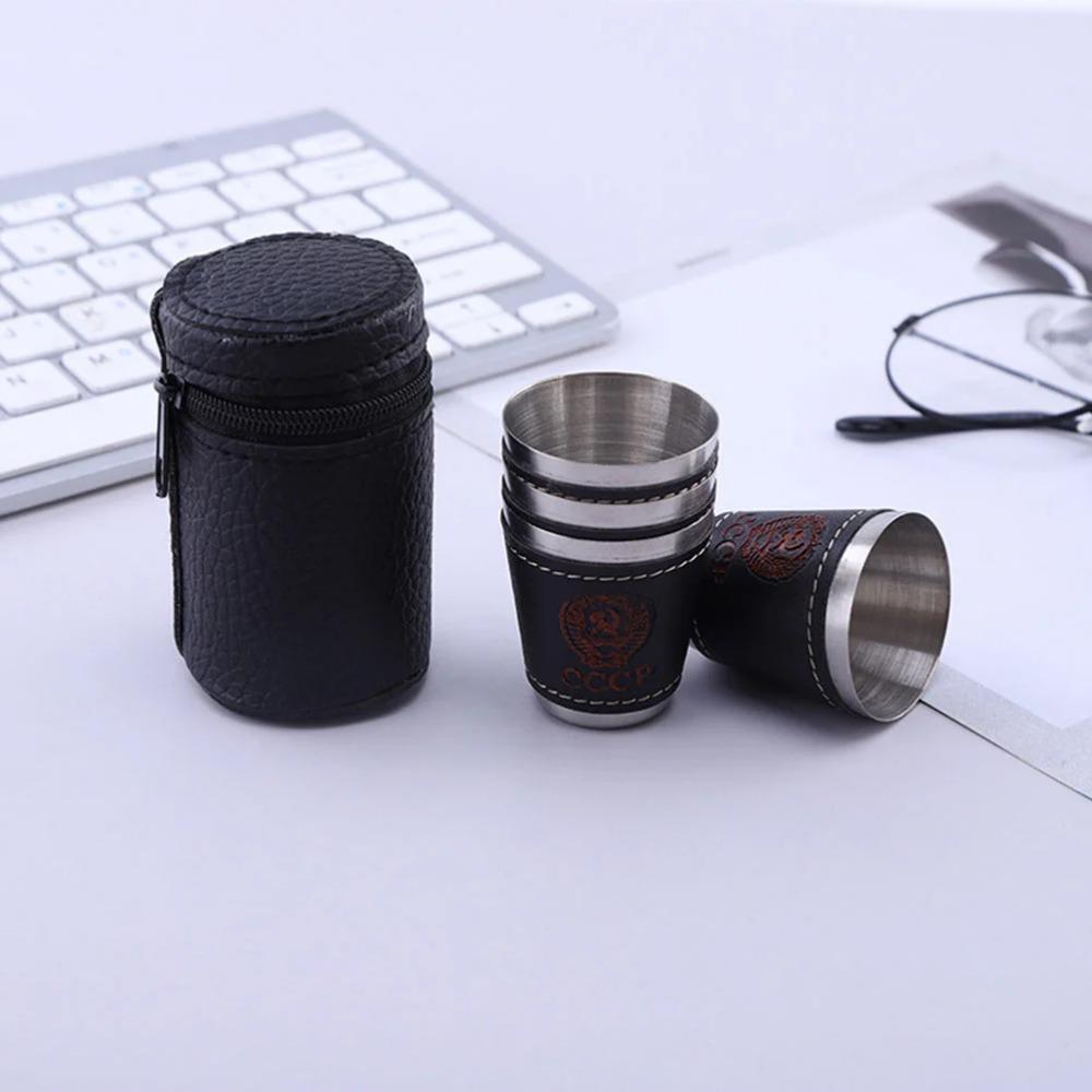 Kleine Glas Stahl Outdoor Stiellose Gläser Tassen Camping Zubehör Kleine Edelstahl Metall Reisebecher