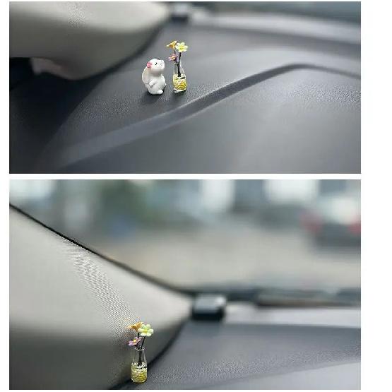 Cute Anime Car Interior Decoration Mini Rabbit And Vase Auto Dashboard Rearview Mirror Ornaments For Gifts Car Accessories