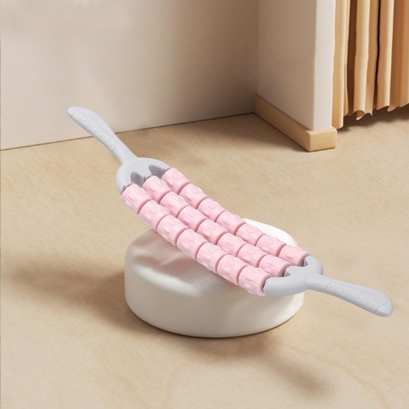 Wolf Fang Massage Stick Yoga Soothes Muscles Relax Rollers Four Rows All-round Bendable Back Massage Stick