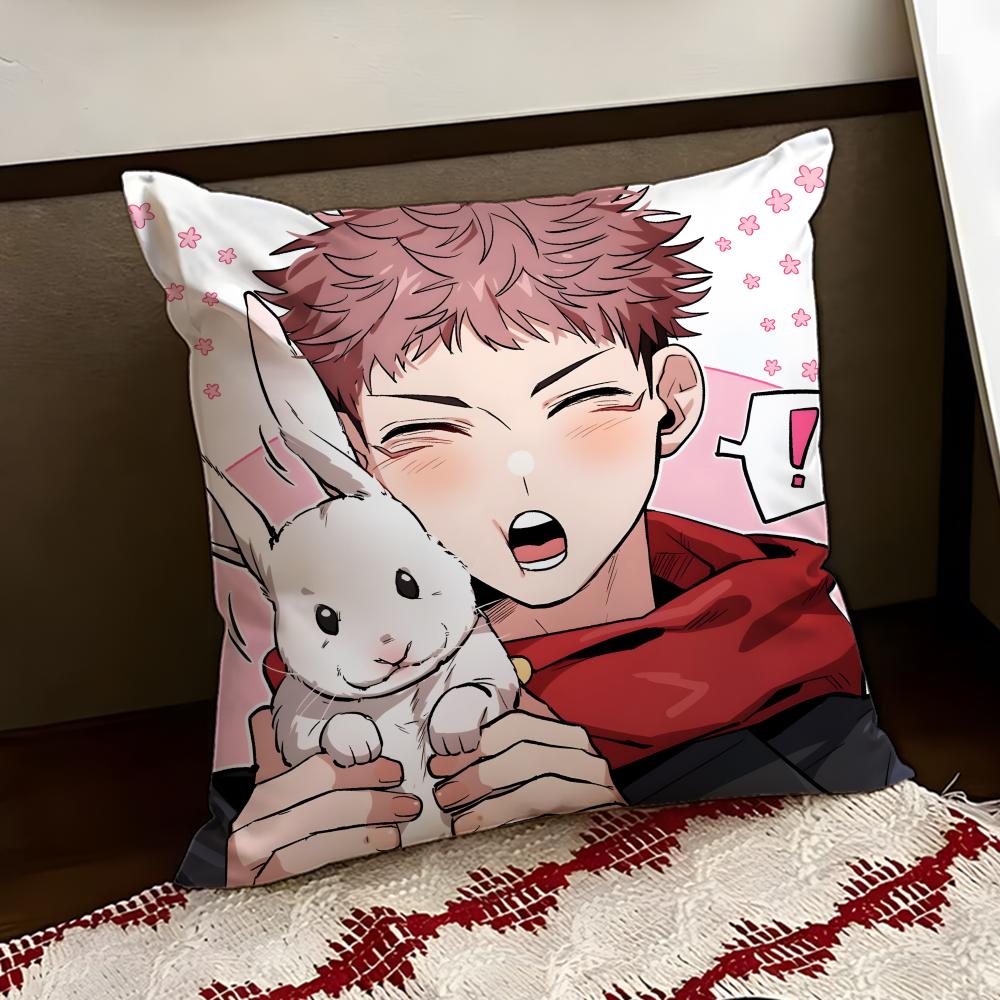 JJujutsu anime KKaisen Cushion Cover Reversible Soft Durable Pillow Cover Home  Car MultiScene Use for Daily Comfort