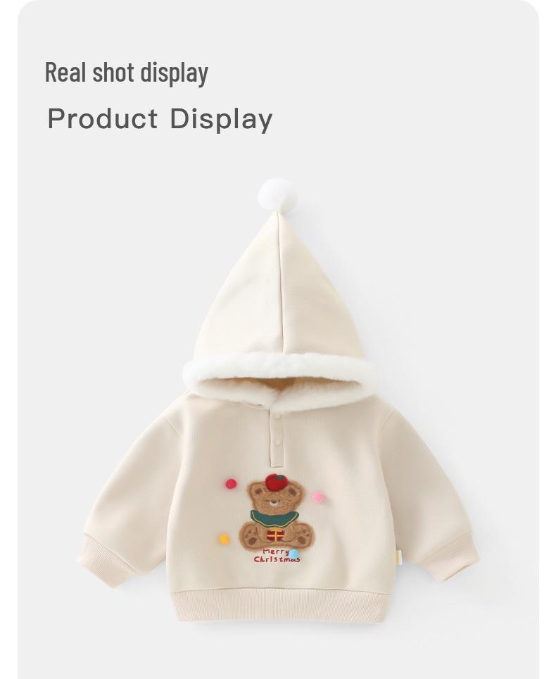DUUDUU Children’s Fleece-Lined Hoodie 2025 - Winter Style Thick Sweatshirt