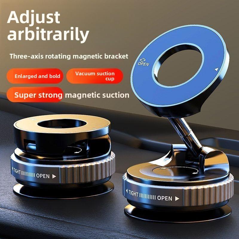 New Magnetic Car Phone Holder 360° Rotation Folding With Vacuum Suction Cup For iPhone 12-16 Series Car/Gym/Driving Phone Holder