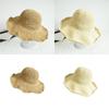 Natural Style Straw Hat For Women, Foldable And Easy To Carry, Ideal For Summer Outdoor Activities In Khaki And Beige