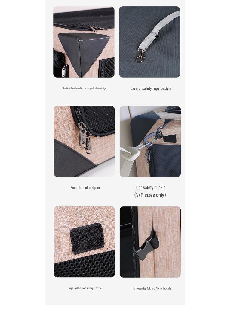 Portable Foldable Dog & Cat Travel Cage for Medium and Small Pets - Safety Seat & Outdoor Nest