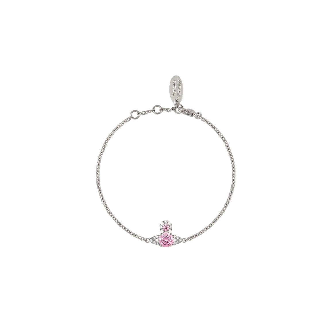 

Vivienne Westwood Ismene Saturn Star Diamond Cubic Zirconia Bracelet Unisex bracelet Silver Pink 6102016002P354 F,Silver
