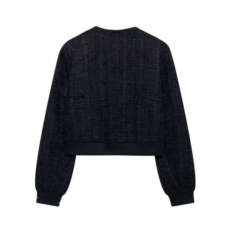 Fashion Style 2024 Autumn New Women's Clothing Texture round Neck Long Sleeves Casual Pilot Jacket 3046329